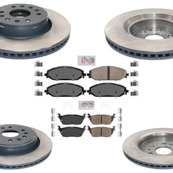 Front & Rear Coated Disc Brake Rotors & Pads for Jeep Grand Wagoneer 2022-2024