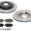 Rear Coated Disc Brake Rotors Brake Pad for Genesis G80 21-24 2.5L Single Piston