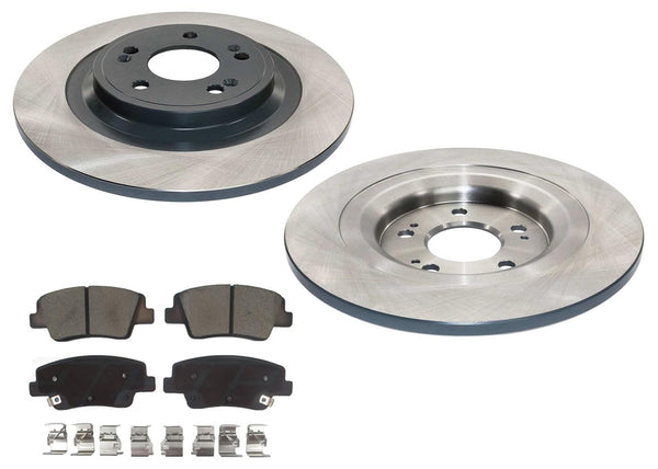 Rear Coated Disc Brake Rotors Brake Pad for Genesis G80 21-24 2.5L Single Piston