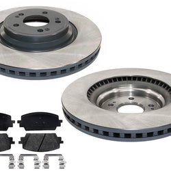 Front Coated Disc Brake Rotors Brake Pad for Genesis G80 21-24 2.5 Single Piston