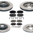 Coated Disc Brake Rotors Brake Pad for Genesis G80 21-24 2.5L Single Piston