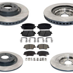 Coated Disc Brake Rotors Brake Pad for Genesis G80 21-24 2.5L Single Piston