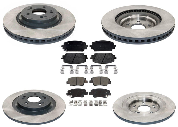 Coated Disc Brake Rotors Brake Pad for Genesis G80 21-24 2.5L Single Piston