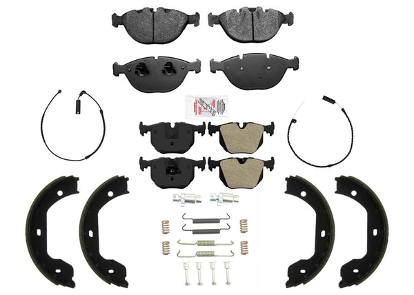 Front & Rear Disc Brake Pads Parking Shoes For BMW X5 2002-2006 4.6L 4.8L V8