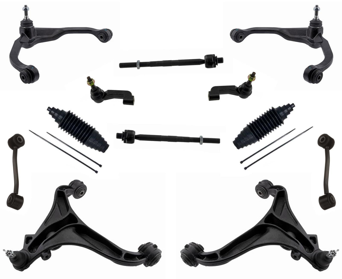 Front Upper & Lower Control Arms Tie Rods & Links For Jeep Liberty 2008-2012