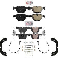 Front & Rear Disc Brake Pads Parking Shoes For BMW 2006 2007 525xi 08 BMW 528xi