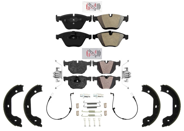 Front & Rear Disc Brake Pads Parking Shoes For BMW 2006 2007 525xi 08 BMW 528xi