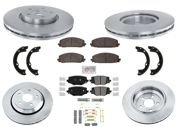 F&R Disc Brake Rotors Brake Pads for Dodge Durango Special Service Police 21-24