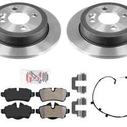 Premium Rear Disc Brake Rotors Pads Sensors for Mini Cooper Base 2009-2010
