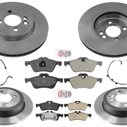F&R Disc Brake Rotors Pads Sensors for Mini Cooper Base Hatchback 2007-2008