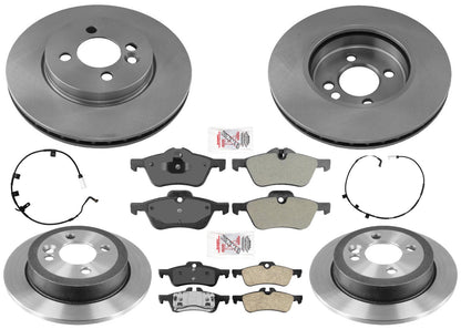 F&R Disc Brake Rotors Pads Sensors for Mini Cooper Base Hatchback 2007-2008