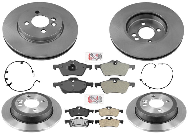 F&R Disc Brake Rotors Pads Sensors for Mini Cooper Base Hatchback 2007-2008