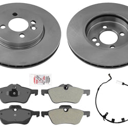 Front Disc Brake Rotors Pads Sensors for Mini Cooper Base Hatchback 2007-2008