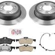 Rear Disc Brake Rotors Pads Sensors for Mini Cooper Base Hatchback 2007-2008