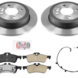 Rear Disc Brake Rotors Pads Sensors for Mini Cooper Base Hatchback 2007-2008