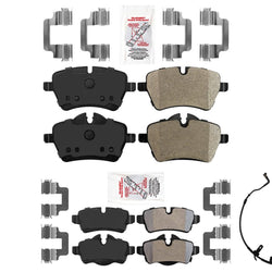 Premium F&R Disc Brake Pads Rear Sensor for Mini Cooper S 2007-2015 294MM