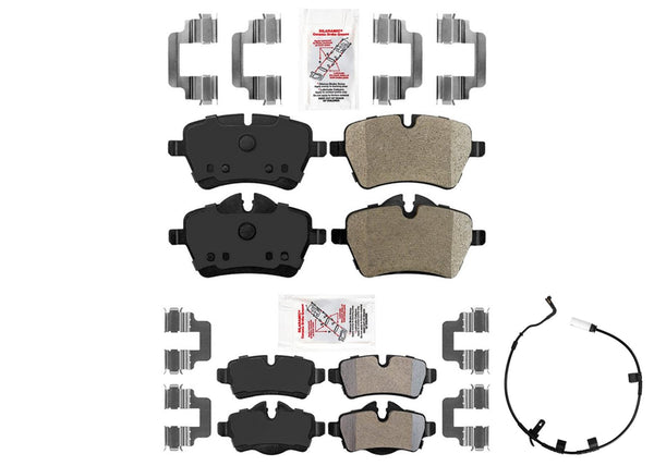 Premium F&R Disc Brake Pads Rear Sensor for Mini Cooper S 2007-2015 294MM