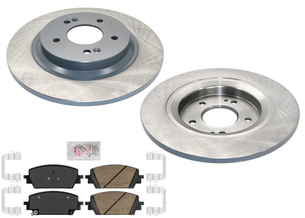 Rear Coated Disc Brake Rotors & Brake Pads For Hyundai Santa Fe 21-2023 2.5L