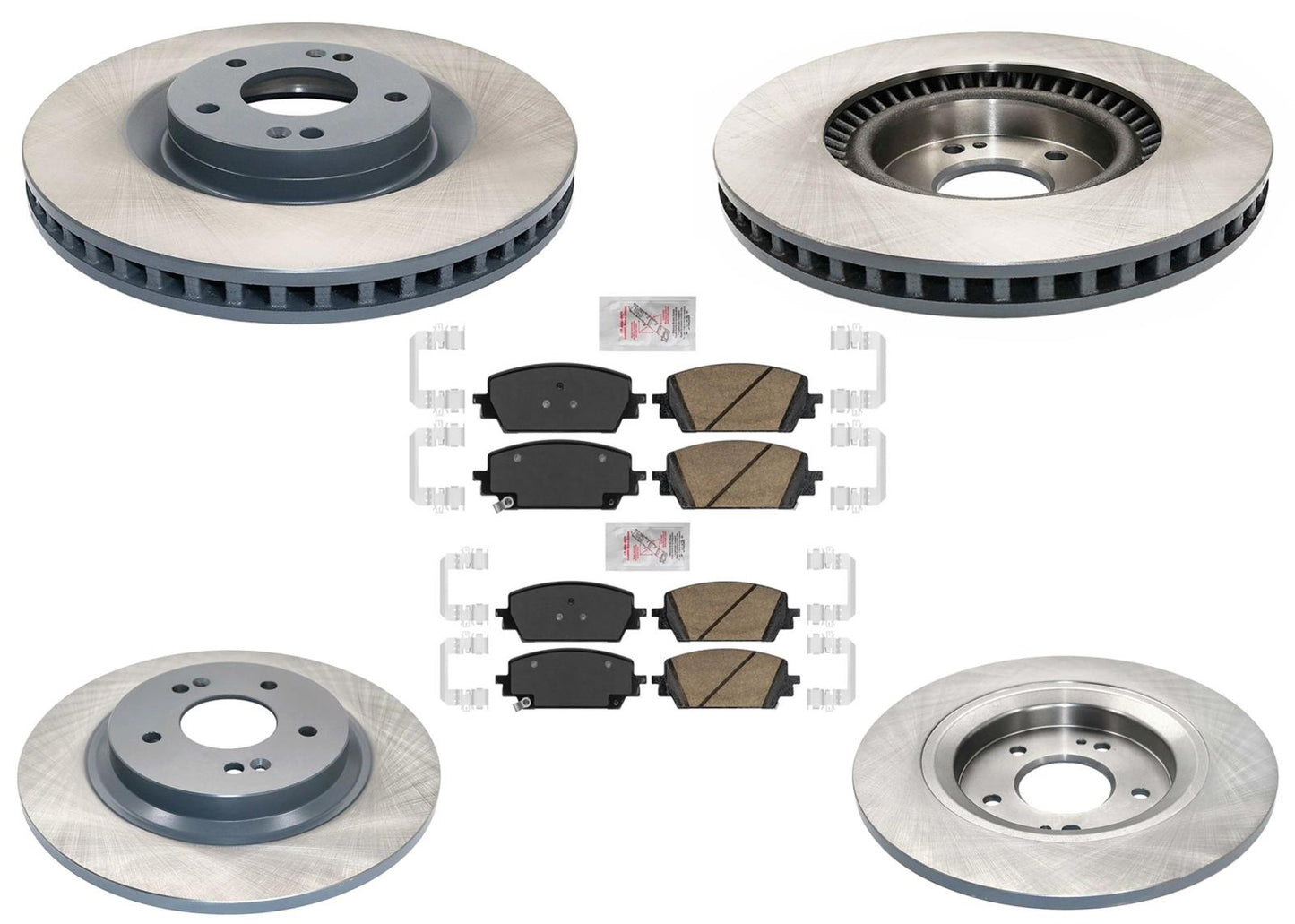 Coated Disc Brake Rotors & Disc Brake Pads For Hyundai Santa Fe 2021-2023 2.5L