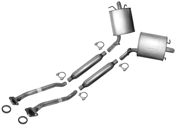 Front Resonator Left Right Dual Rear Muffler for Cadillac CTS 2004-2007 3.6L