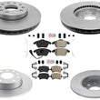 Ft & Rr Coated Brake Disc Rotors Brake Pad Set for Volkswagen Rabbit 2006-2009