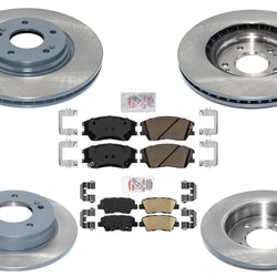 Front Rear Disc Brake Rotors & Disc Brake Pads For KIA Soul Turbo GT 2020-2022