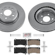 Front Coated Brake Disc Rotors Disc Brake Pads for Tesla 3 17-24 Grey Caliper