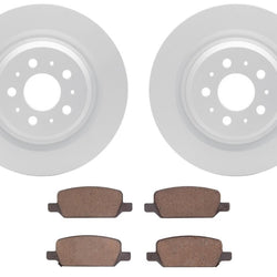 Rear Coated Brake Disc Rotors Disc Brake Pads for Tesla 3 17-2024 Grey Caliper