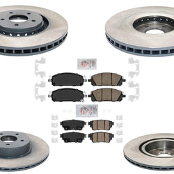 Coated Disc Brake Rotors Pads For Infiniti QX60 Nissan Pathfinder 2022 2023 2024