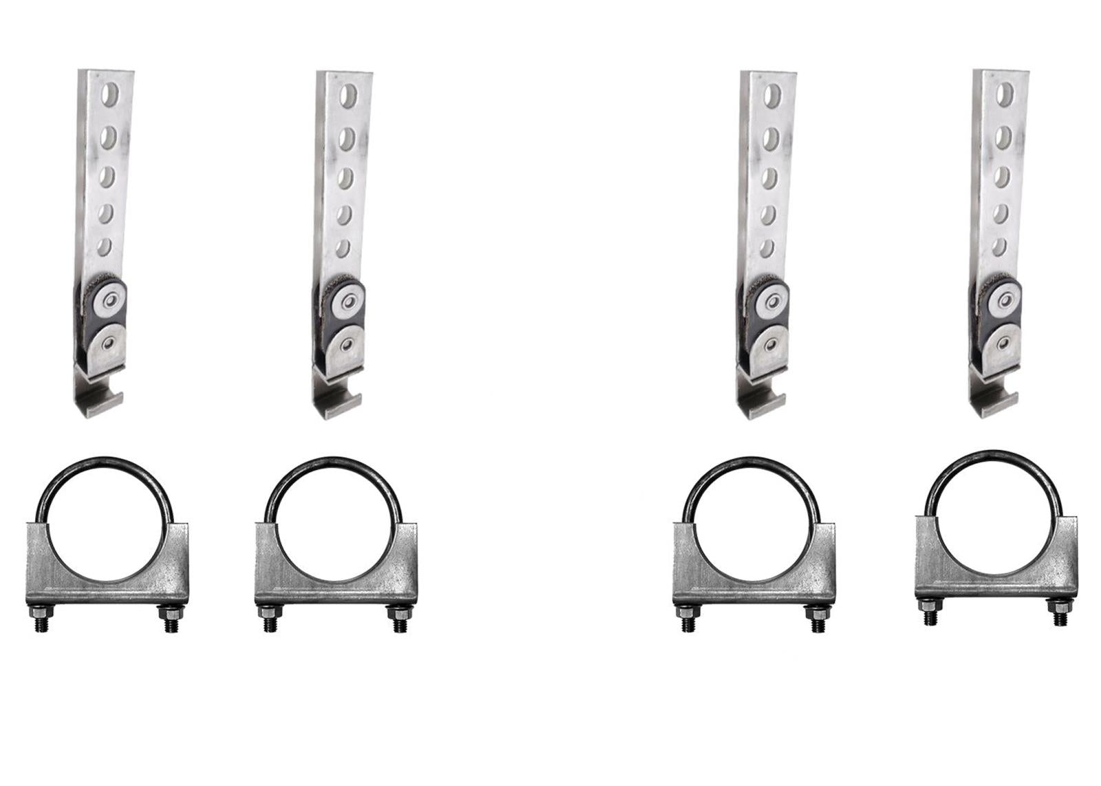 360 Open End Swivel Swinger Custom Exhaust Hanger Kit With clamps (Qty 4) 3.0"