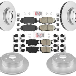 For 2006-2012 Toyota Rav4 Front & Rear Ceramic Brake Pads & Rotor NO 3rd Row