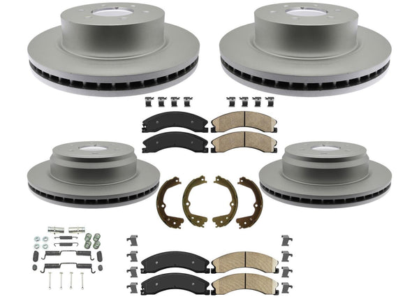 AmeriBRAKES Brake Pads W Front & Rear Brake Rotors For 2015-2023 Nissan Titan XD