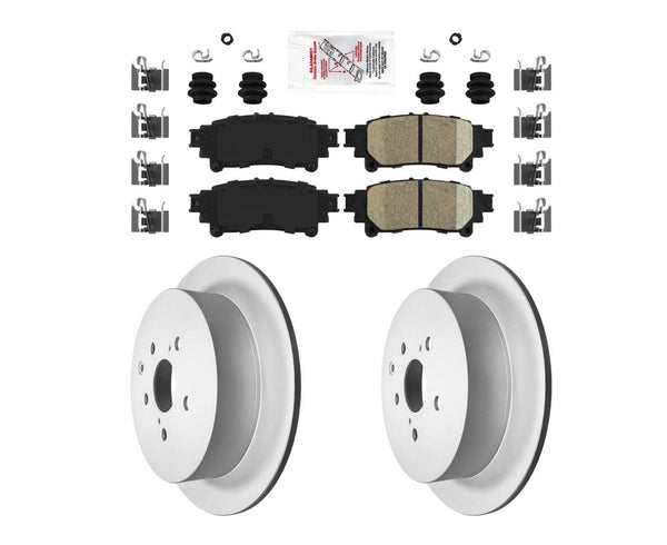 Rear Brake Pads & Coated Rotors FOR 2010-2020 Highlander Sienna RX350 RX450h