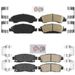 Ceramic Front + Rear Brake Pads FOR 2013-2019 Cadillac XTS HD Brakes; 6 Lugs