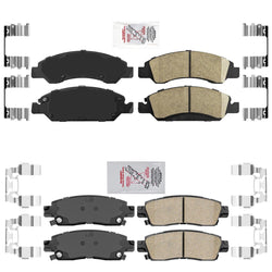 Ceramic Front + Rear Brake Pads FOR 2013-2019 Cadillac XTS HD Brakes; 6 Lugs