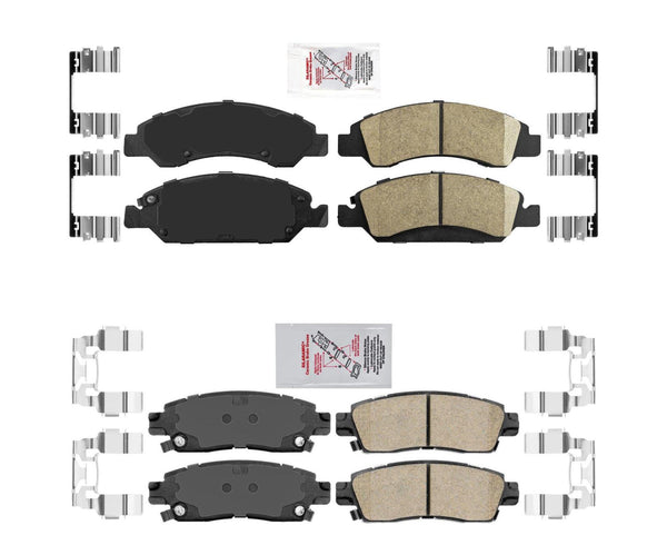 Ceramic Front + Rear Brake Pads FOR 2013-2019 Cadillac XTS HD Brakes; 6 Lugs