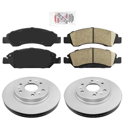Front Ceramic Pads & Coated Rotors FOR 07-20 SILVERADO EXPRESS TAHOE SUBURBAN