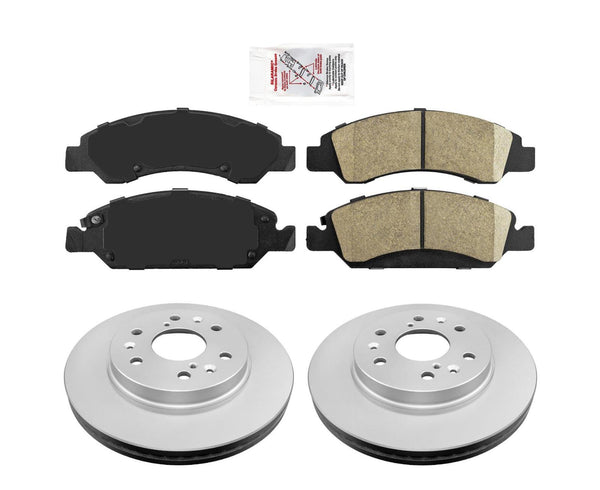 Front Ceramic Pads & Coated Rotors FOR 07-20 SILVERADO EXPRESS TAHOE SUBURBAN
