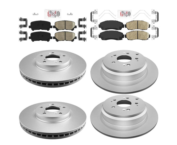 Front & Rear Ceramic Brake Pads & Coated Rotors FOR 2011-2014 HONDA ODYSSEY