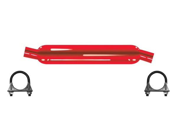 Cherry Bomb 87052CB Muffler 30 inch OAL, 22 in Body 2.5" Inlet  2.25" Outlet