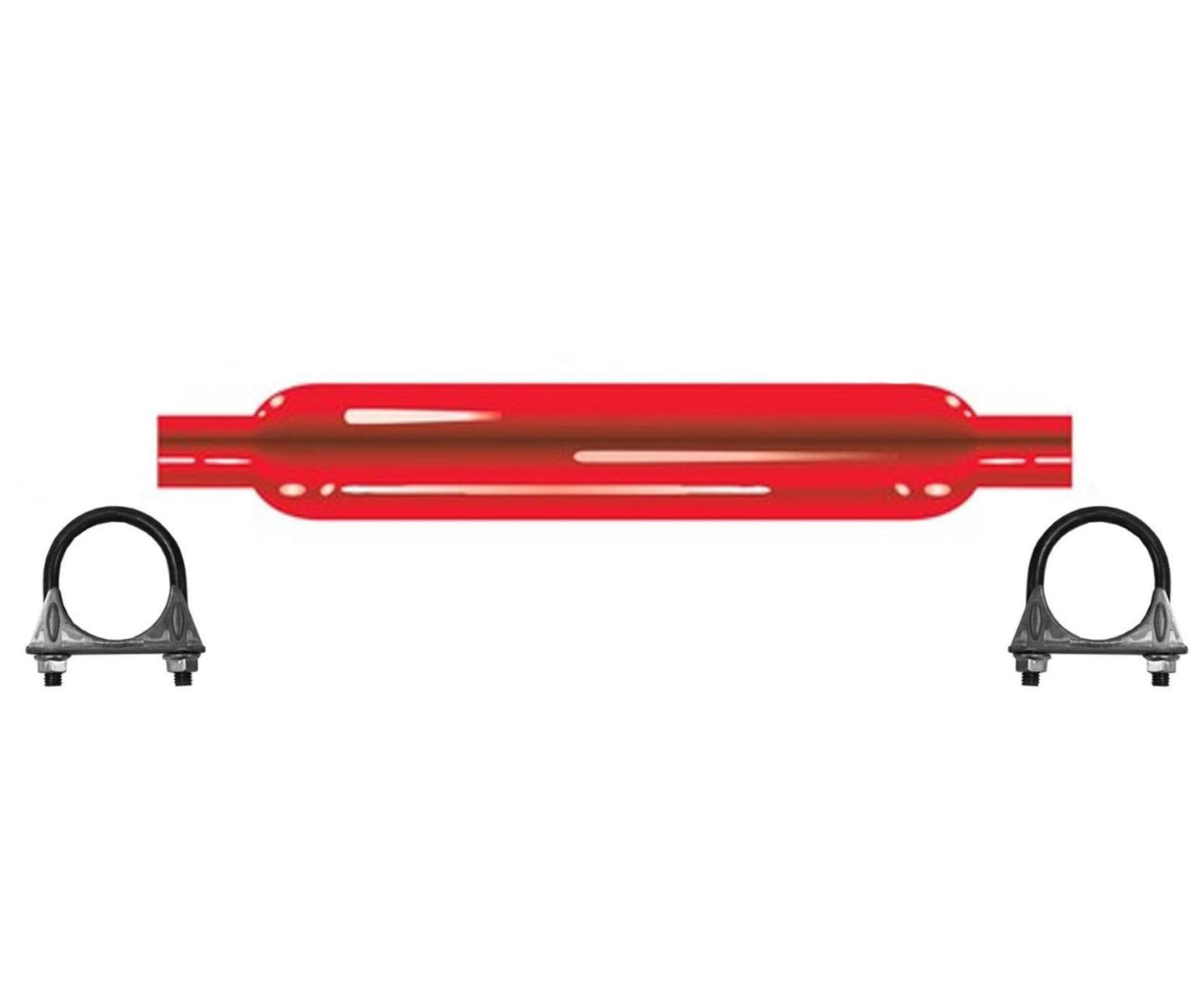 Cherry Bomb 87516CB Silenciador de 30 pulgadas OAL, cuerpo de 26 pulgadas, entrada de 2,5 pulgadas, salida de 2,5 pulgadas