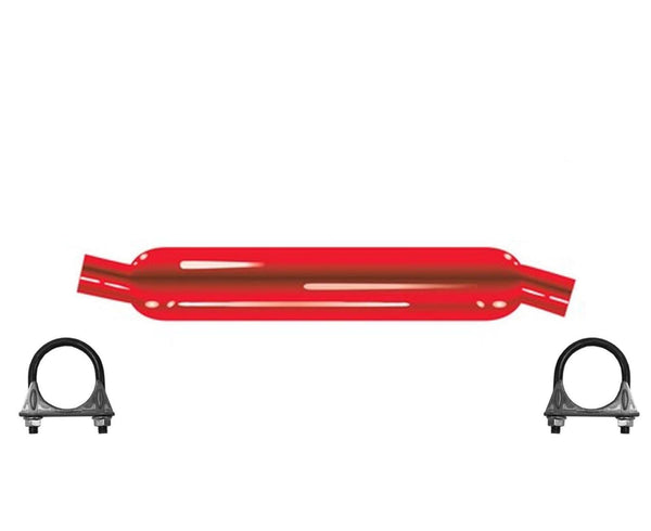 Cherry Bomb 87087CB Muffler 25.5 inch OAL, 18 in Body 2.5" Inlet 2.25" Outlet