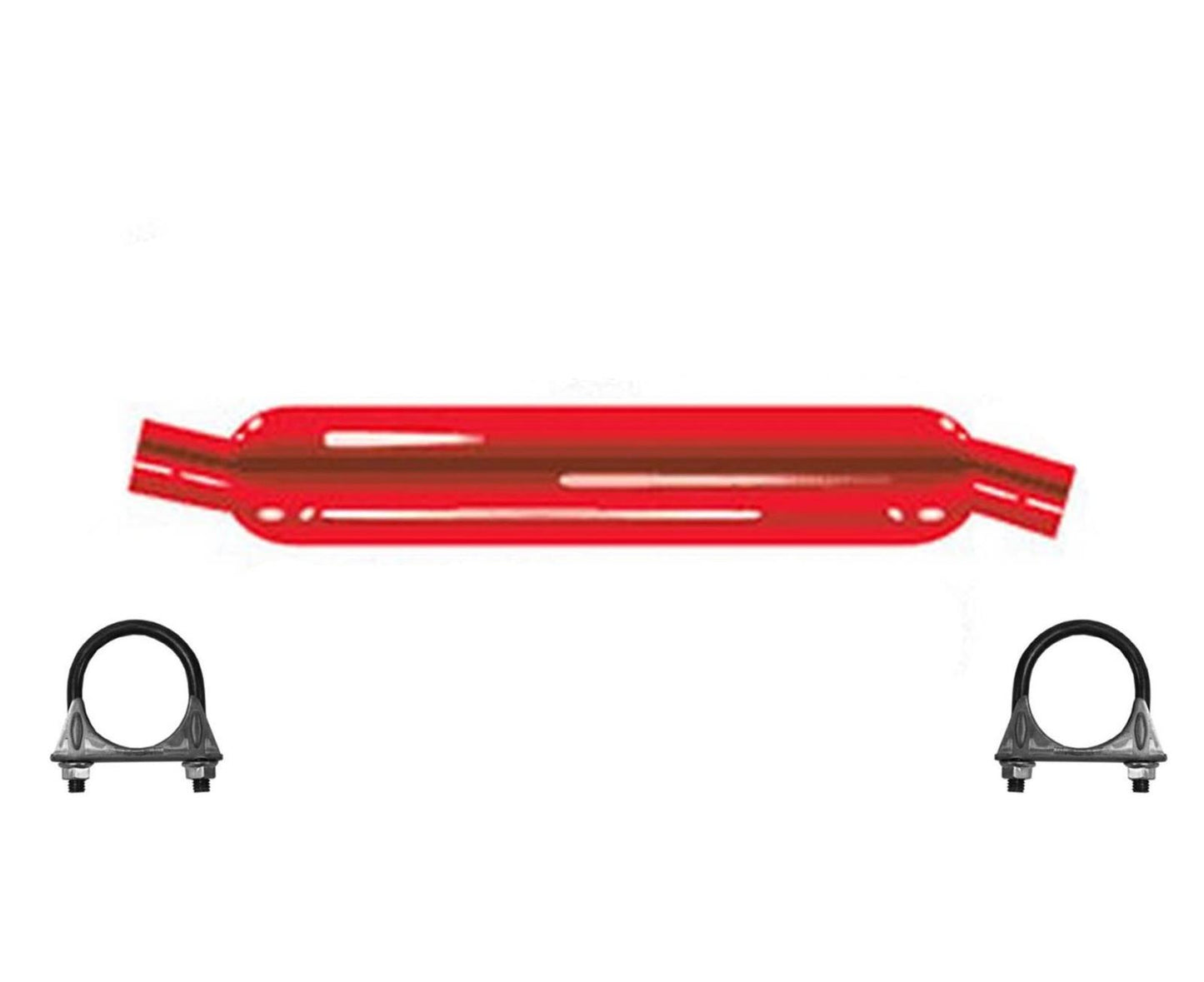 Cherry Bomb 87097CB Silenciador de 23 pulgadas OAL, cuerpo de 18 pulgadas, entrada de 2 pulgadas, salida de 2 pulgadas