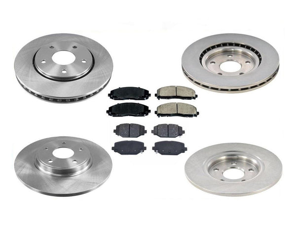 4 Disc Brake Rotors Pads For 12-16 Town & Country Touring 330MM Dual Piston Cal