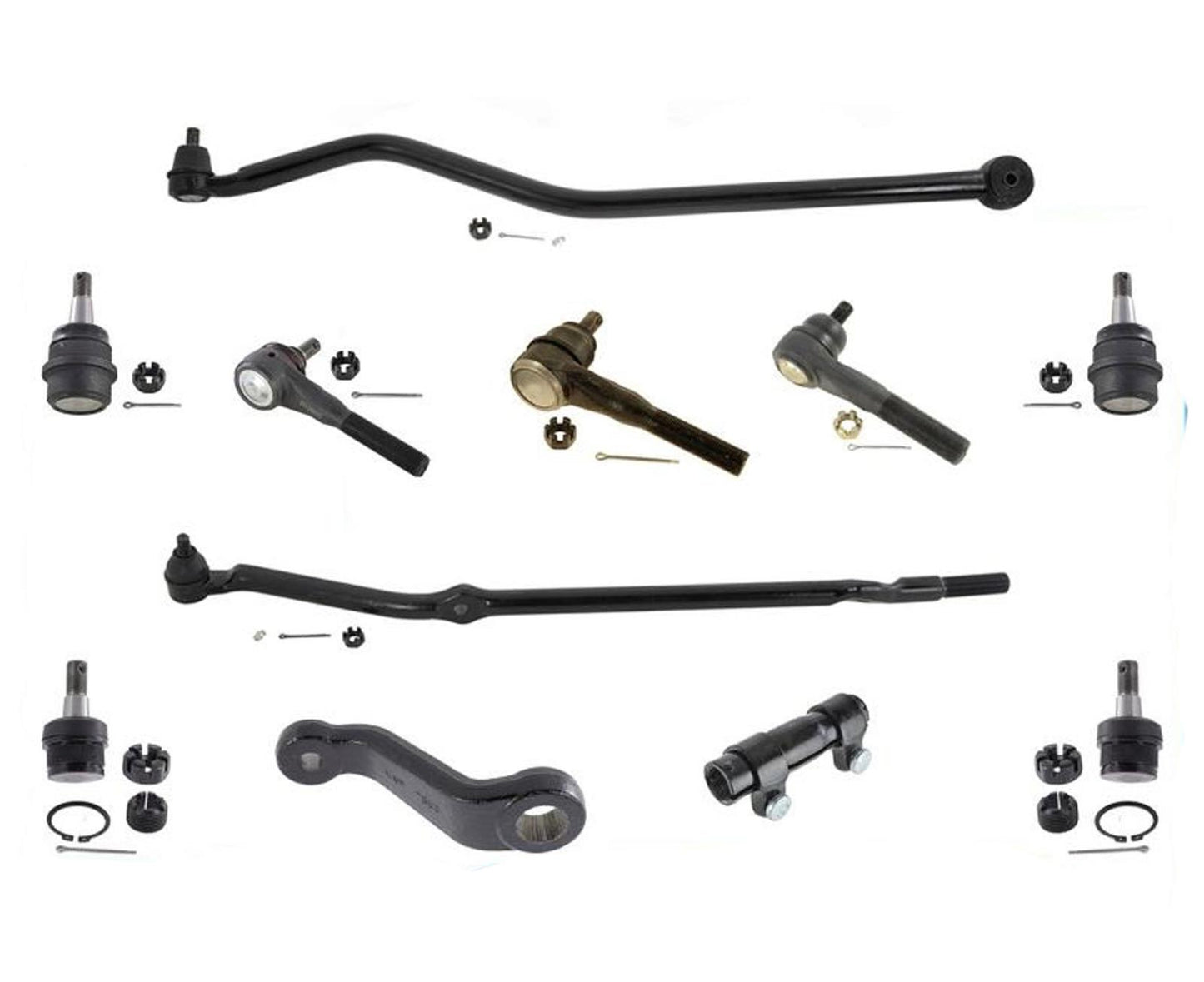 Fits 1993-1998 Grand Cherokee 4.0L Drag Link Tie Rod Rods Ball Joint 11Pc Kit