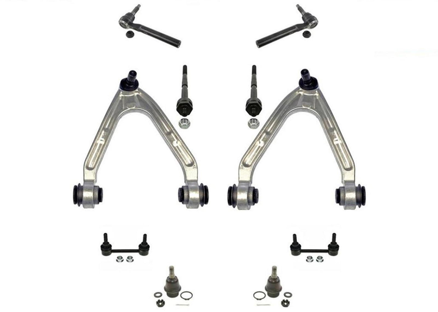 Front Upper Control Arms Ball Joints Inner Outer Tie Rod & Links For H3 2007-10