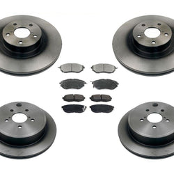 Front & Rear Brake Rotors Ceramic Brake Pads Fits Subaru Outback 3.6L 2010-2014