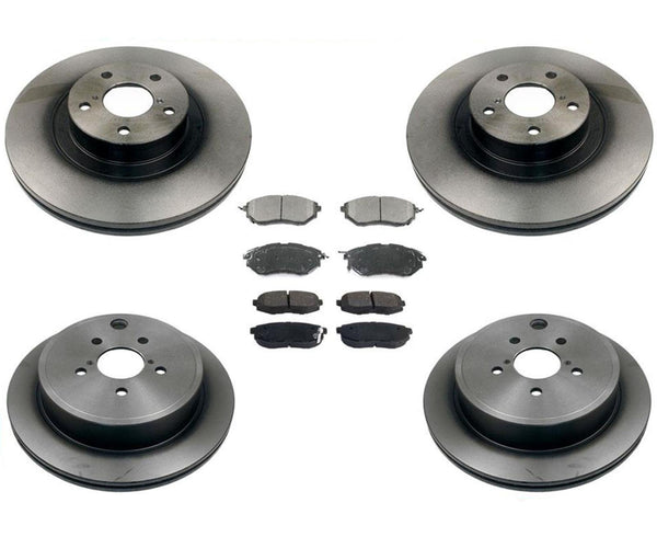 Front & Rear Brake Rotors Ceramic Brake Pads Fits Subaru Outback 3.6L 2010-2014