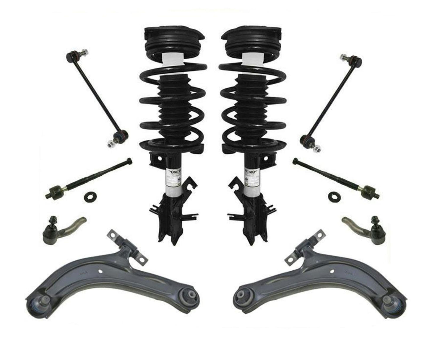 Brazos de control, puntales de resorte en espiral, rótulas, varillas de amarre para Nissan Sentra 2007-12