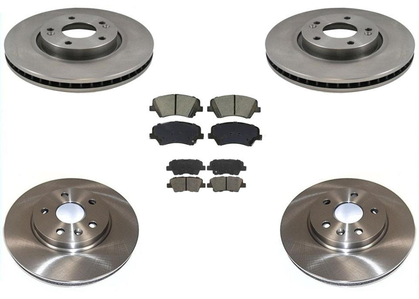 Front and Rear Brake Rotors with Brake Pads For Hyundai Veloster 2013 2015 2016